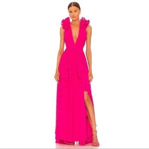 PATBO Flutter Sleeve Maxi Dress Azalea